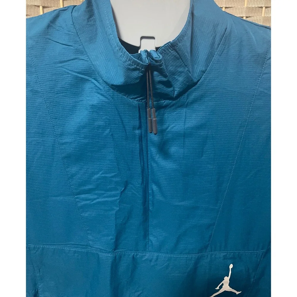 Jordan 23 Engineered Mens Teal Blue Ripstop Quarter Zip Windbreaker Jacket M